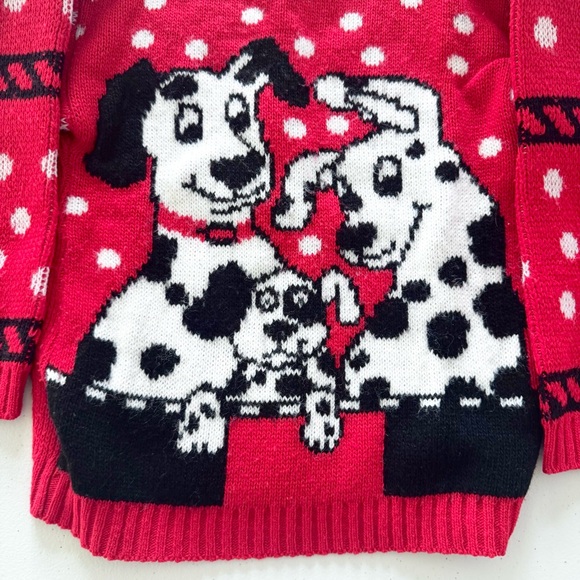Vintage Dalmatian Red Polka Dot J.J. POOLE Sweater sz 5 - Picture 2 of 5